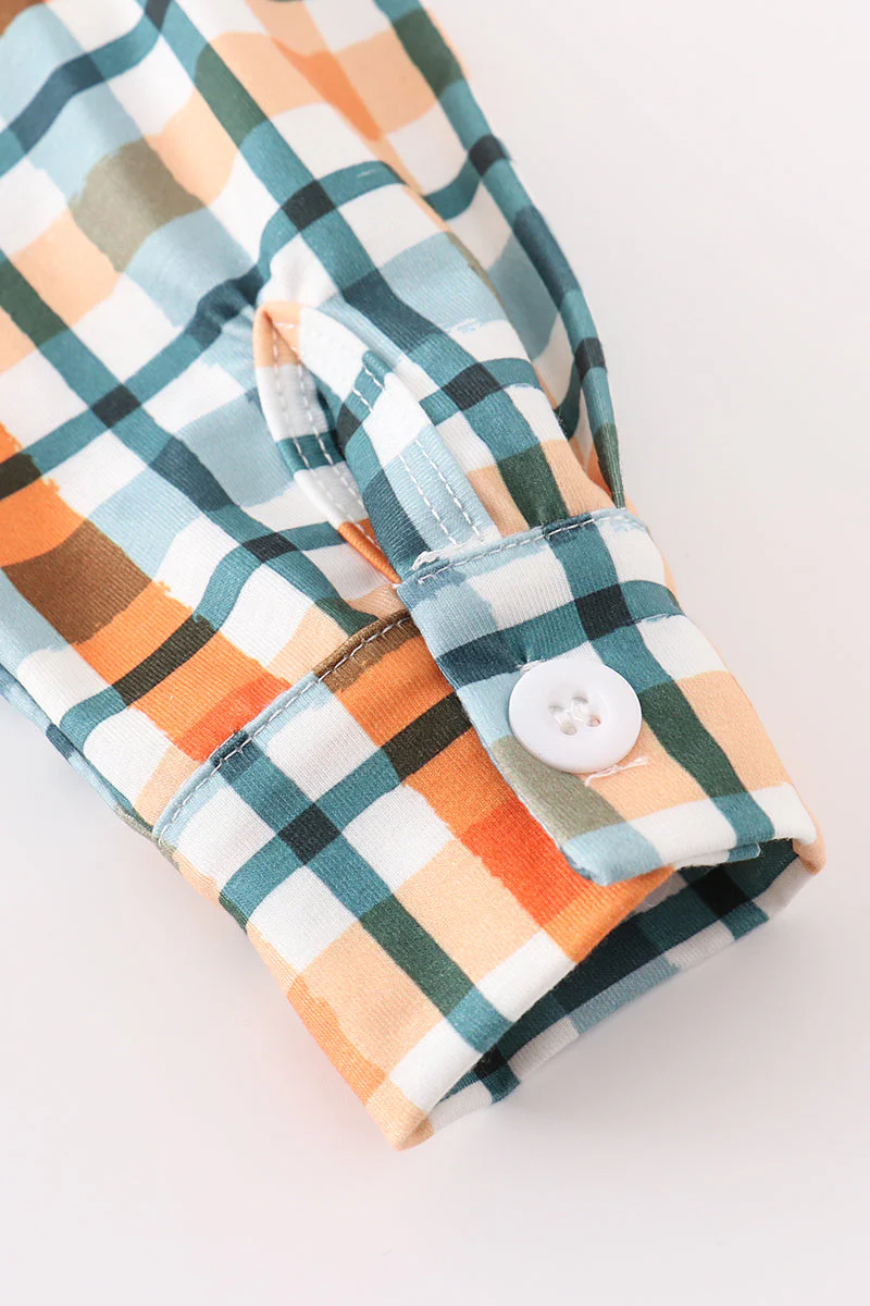 Green plaid dad&me button down shirt - Image 8