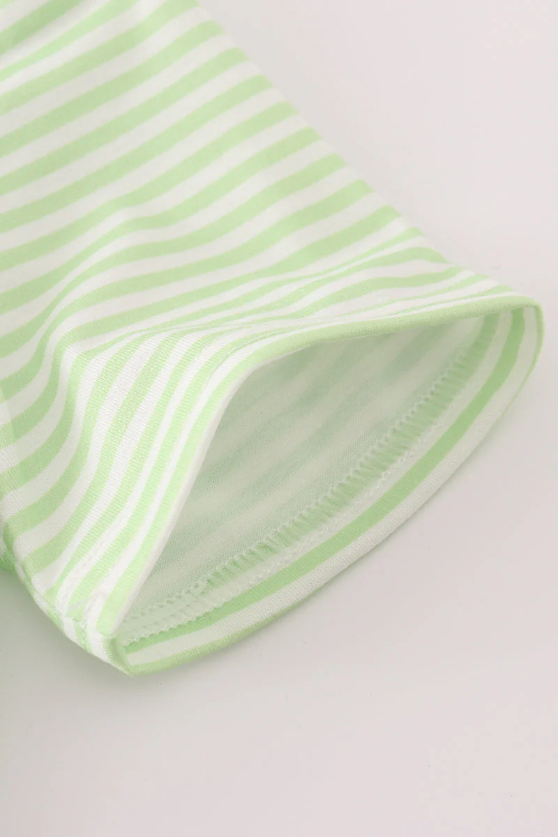 Green scarecrow embroidery stripe top - Image 3