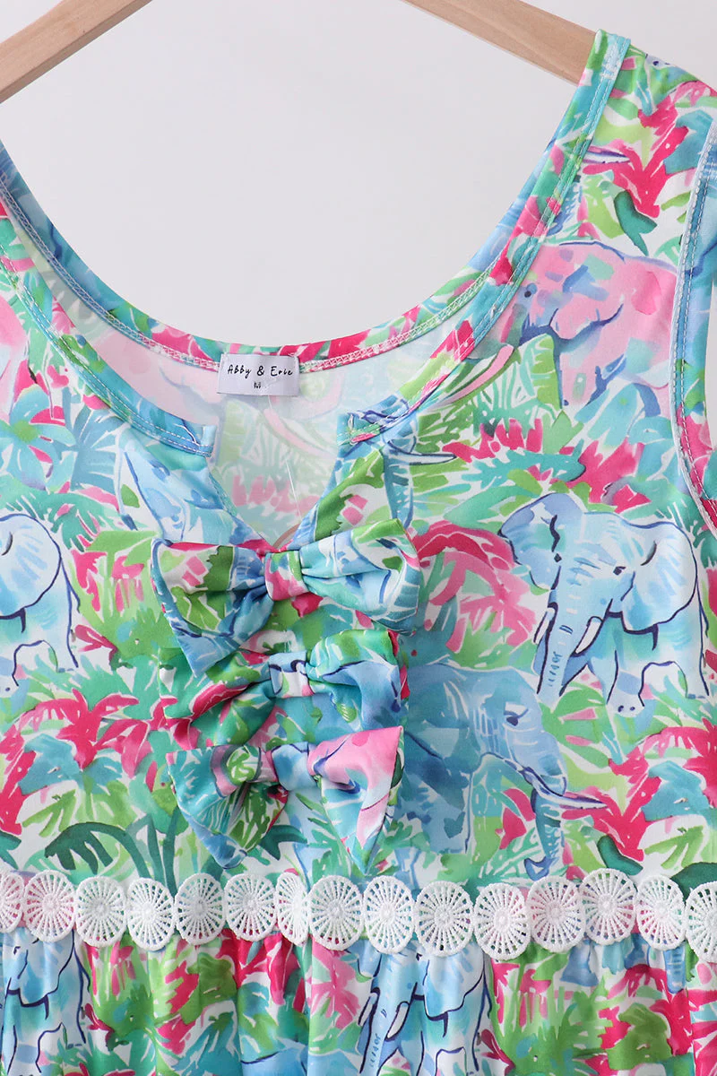 Green tropical garden dress - Image 4