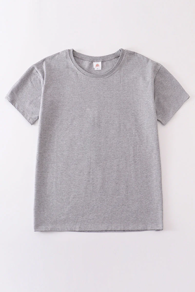 Gray blank basic t-shirt Adult Kids and baby bubble - Image 12