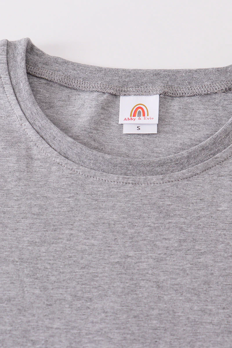 Gray blank basic t-shirt Adult Kids and baby bubble - Image 13