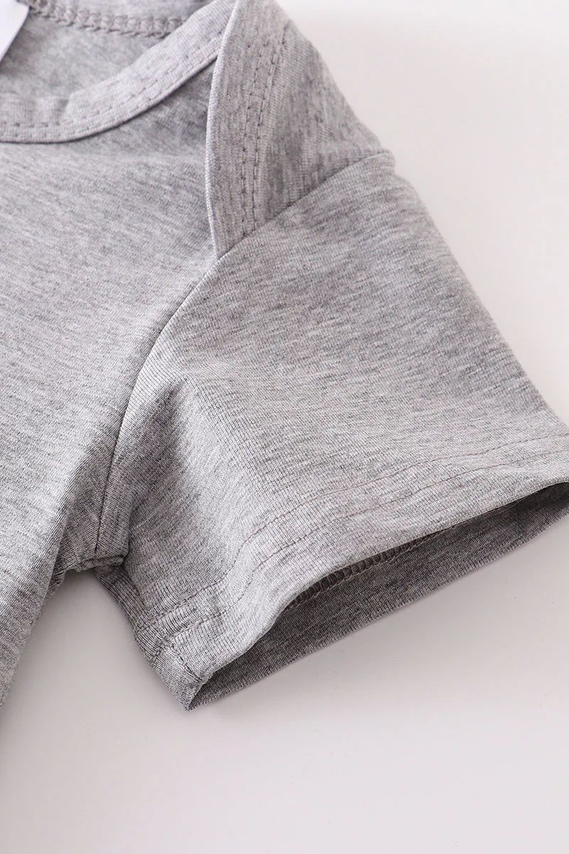 Gray blank basic t-shirt Adult Kids and baby bubble - Image 6