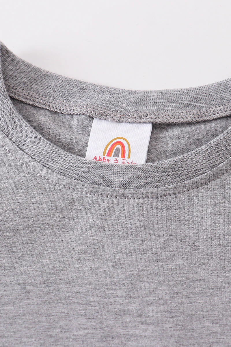 Gray blank basic t-shirt Adult Kids and baby bubble - Image 8