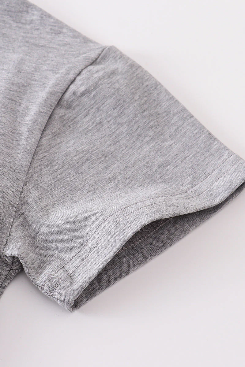 Gray blank basic t-shirt Adult Kids and baby bubble - Image 9