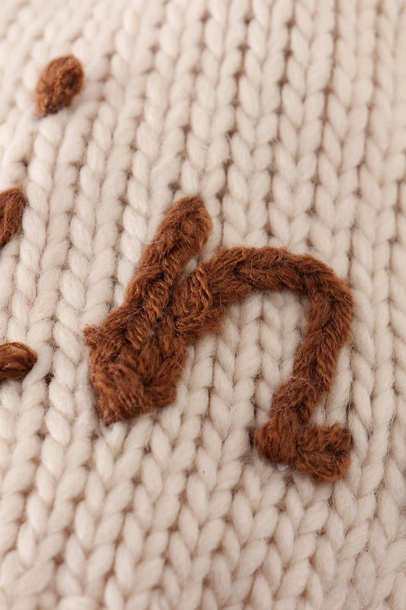 Hand embroidered pom pom beanie hat mommy&me - Image 5