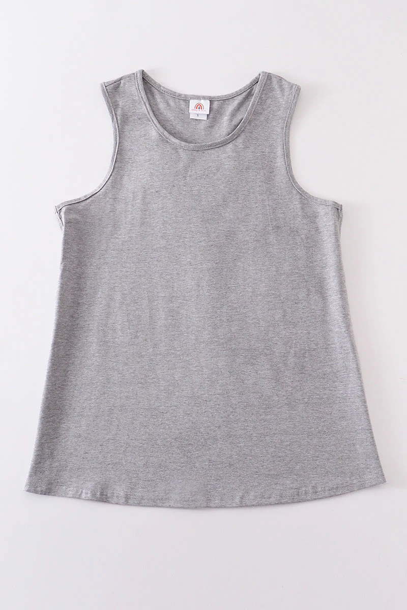 Heather grey blank basic kids teens adult tank top - Image 10