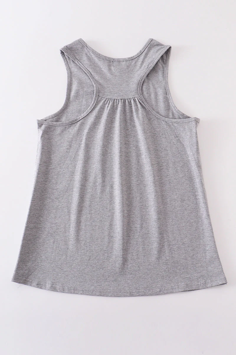 Heather grey blank basic kids teens adult tank top - Image 13