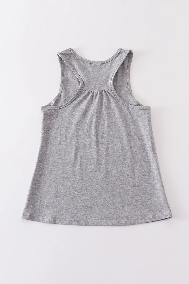 Heather grey blank basic kids teens adult tank top - Image 9