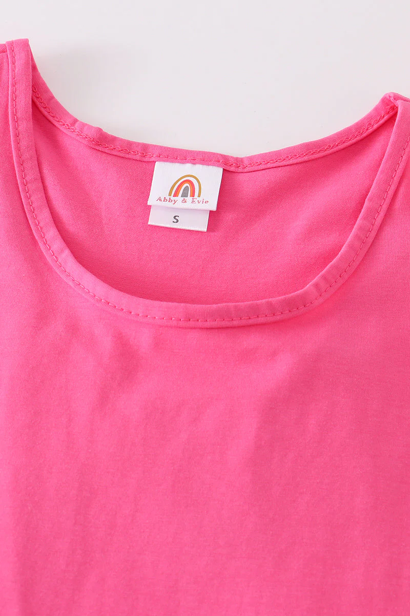 Hot pink blank basic kids teens adult tank top - Image 11