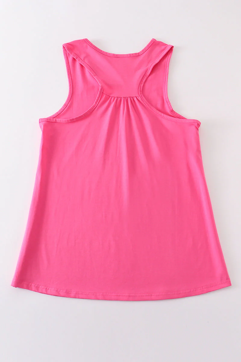 Hot pink blank basic kids teens adult tank top - Image 12