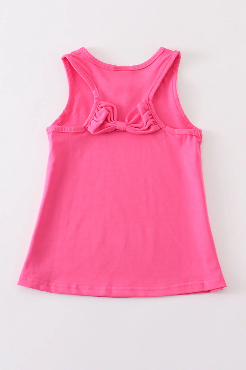 Hot pink blank basic kids teens adult tank top - Image 5