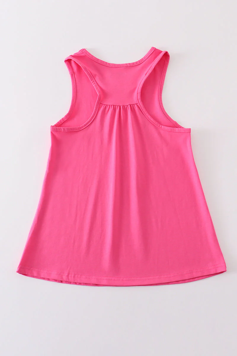 Hot pink blank basic kids teens adult tank top - Image 9