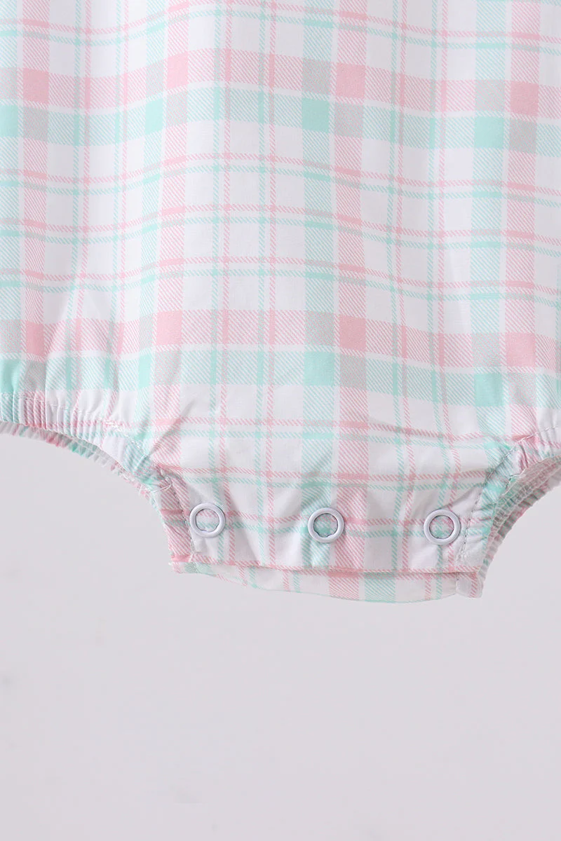 I love dad embroidery plaid bubble - Image 3
