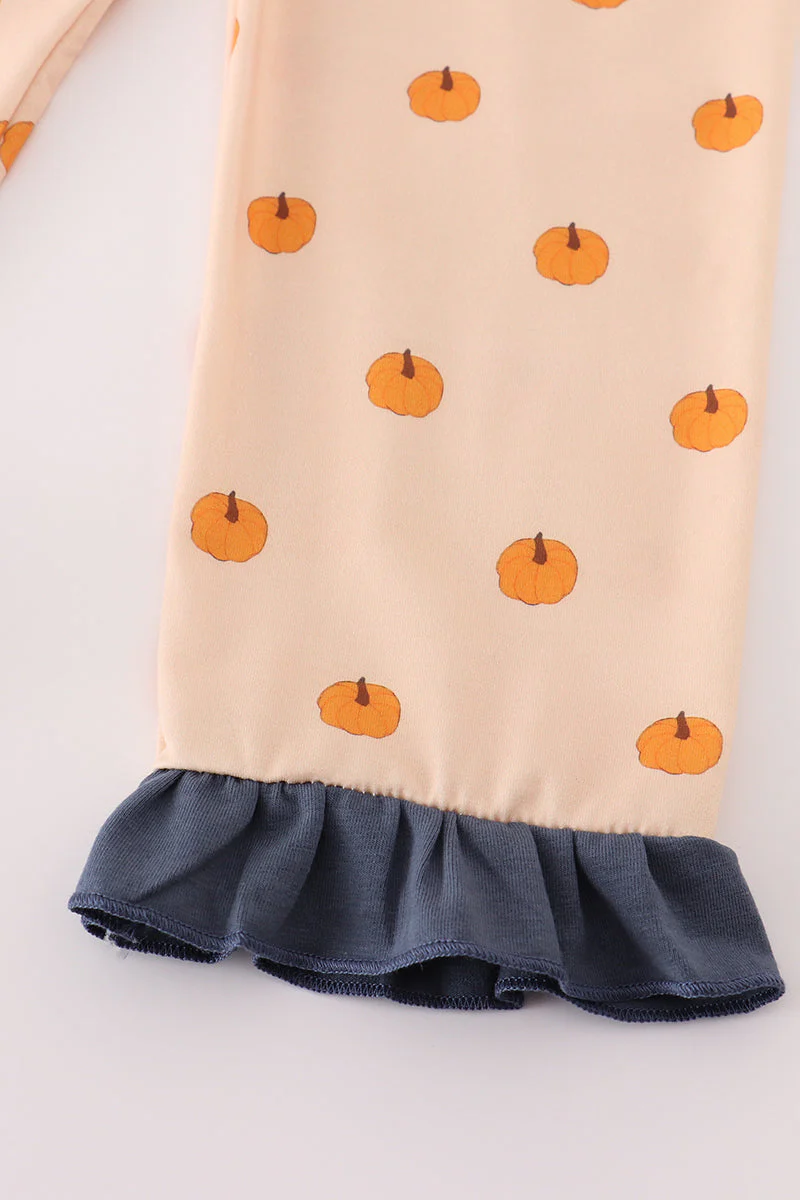 Khaki print ruffle pajamas set - Image 3