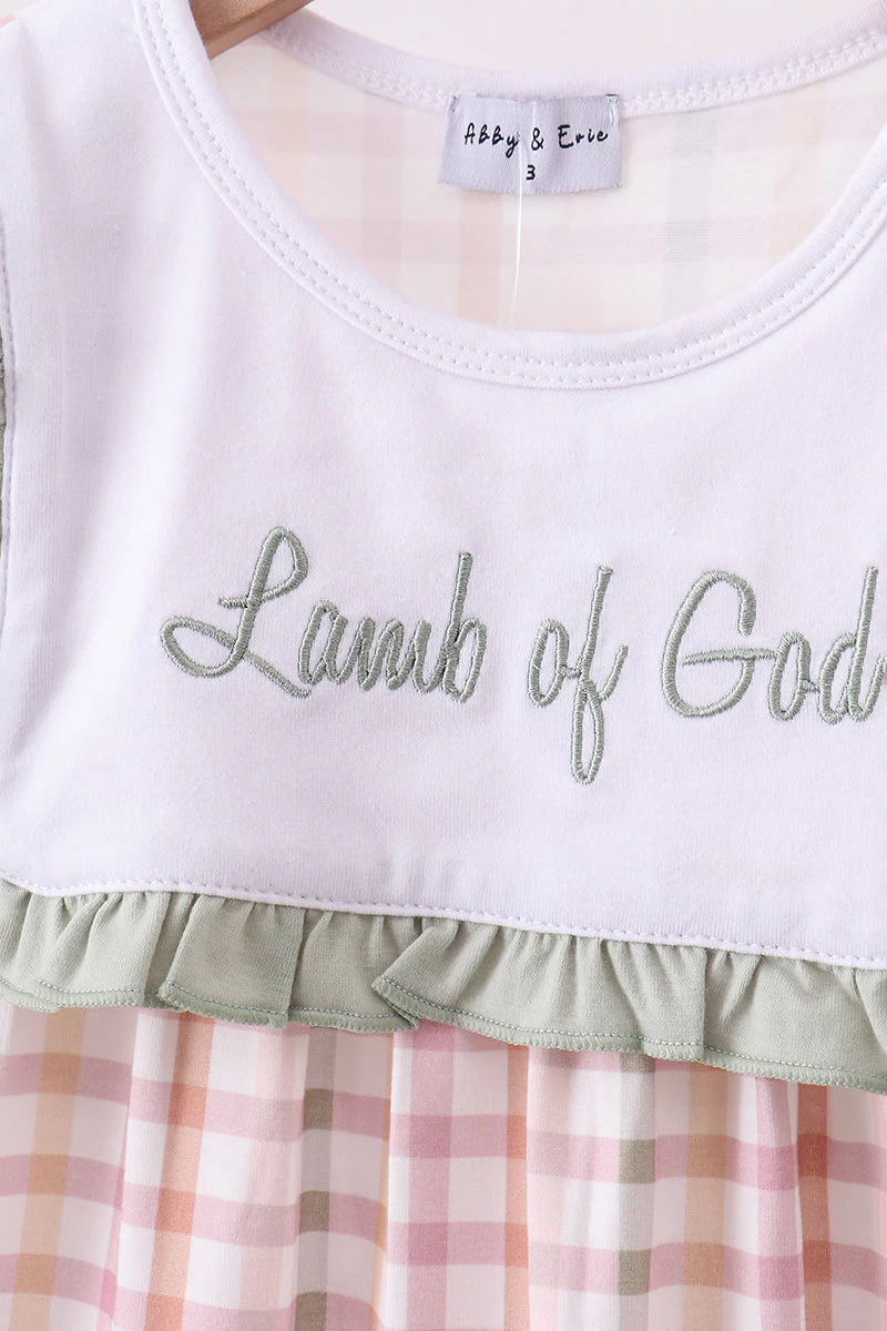 Lawb of god applique plaid ruffle dress - Image 2