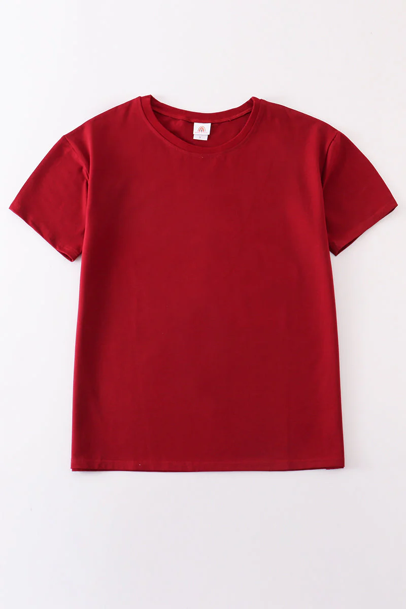 Maroon blank basic t-shirt Adult Kids and baby bubble - Image 11