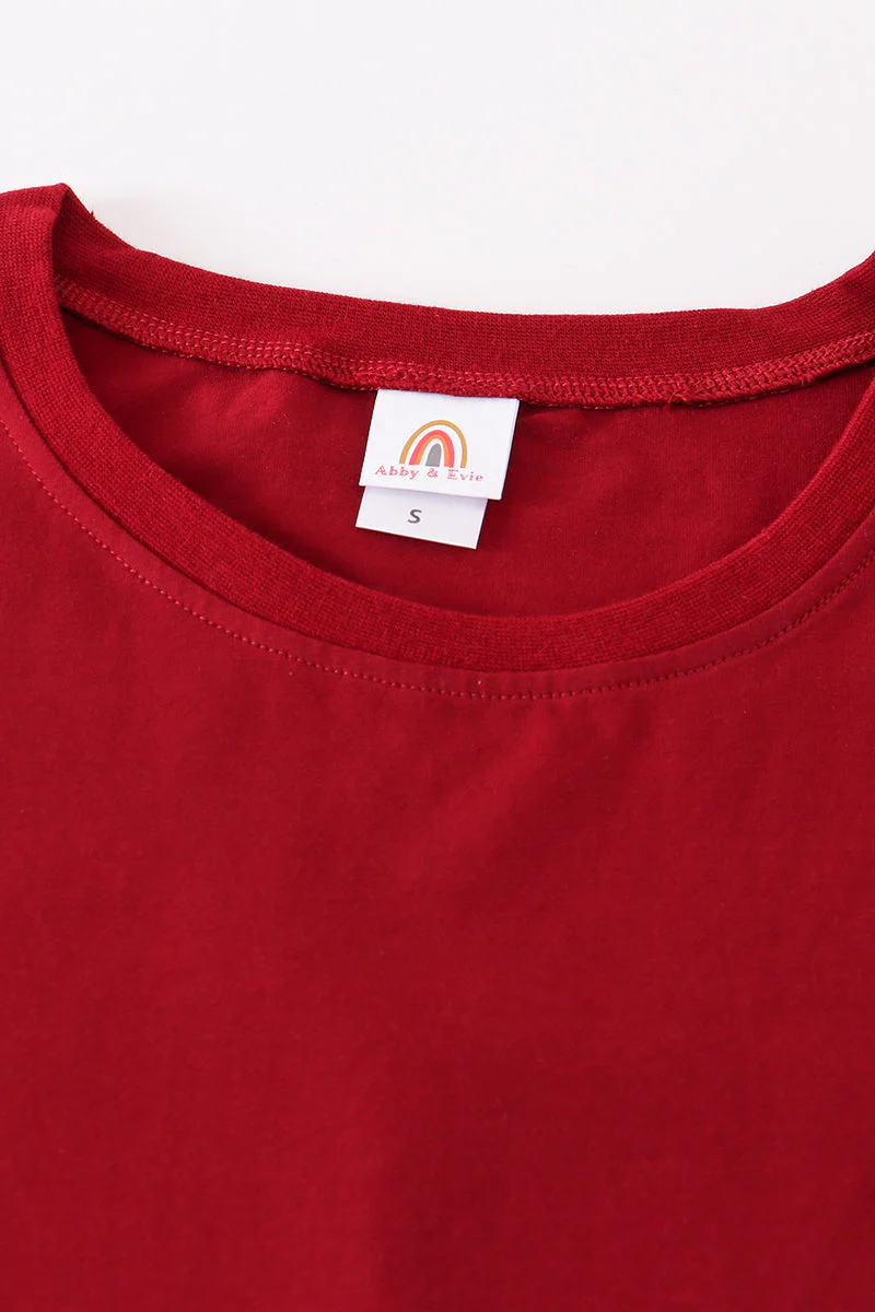 Maroon blank basic t-shirt Adult Kids and baby bubble - Image 12