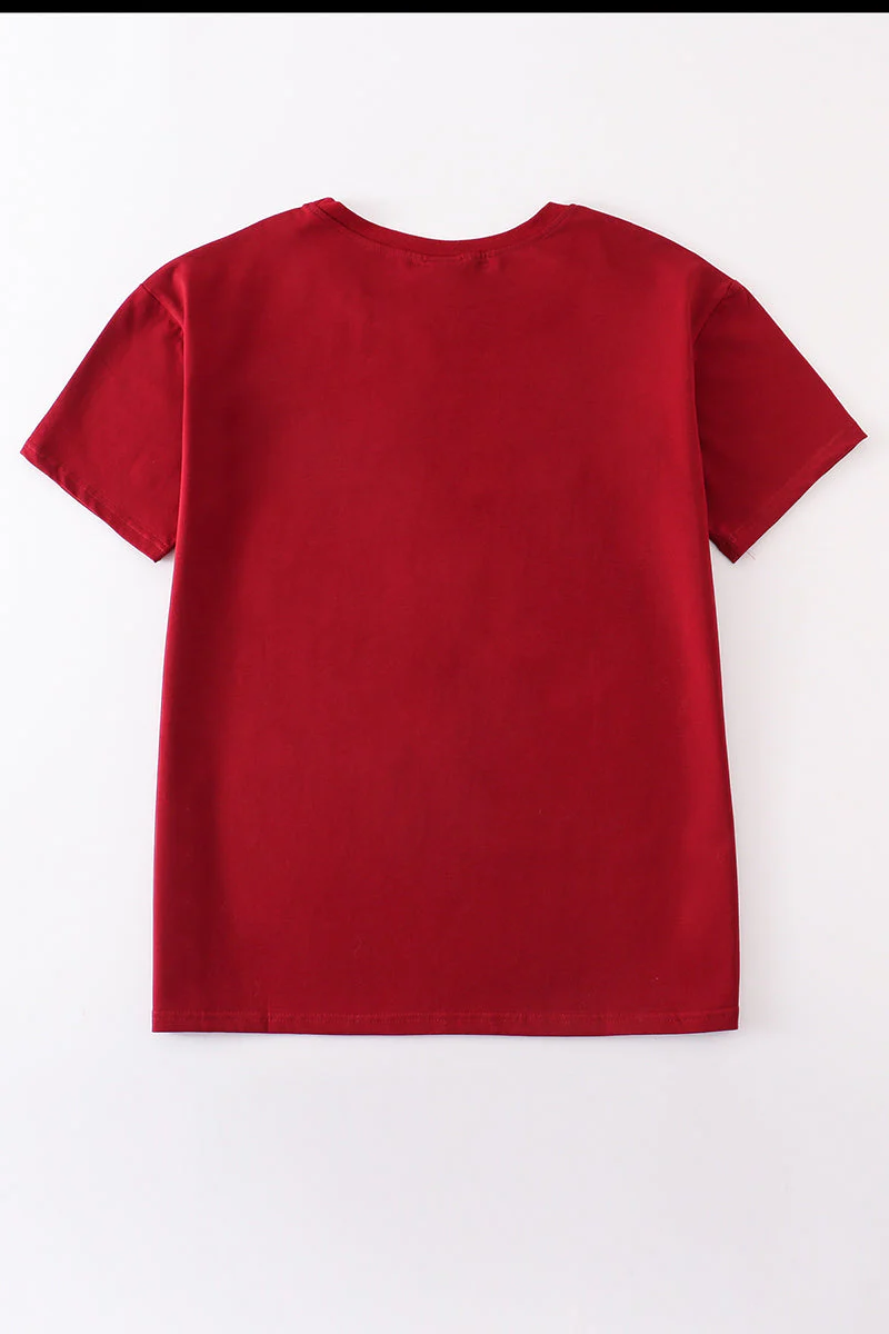 Maroon blank basic t-shirt Adult Kids and baby bubble - Image 14