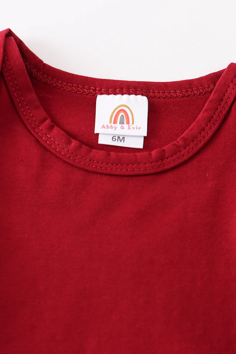 Maroon blank basic t-shirt Adult Kids and baby bubble - Image 3