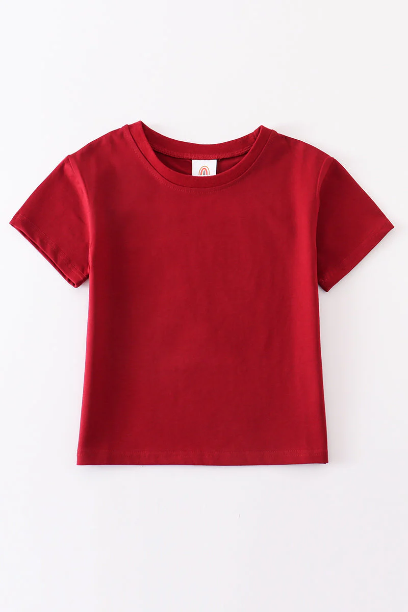 Maroon blank basic t-shirt Adult Kids and baby bubble - Image 6