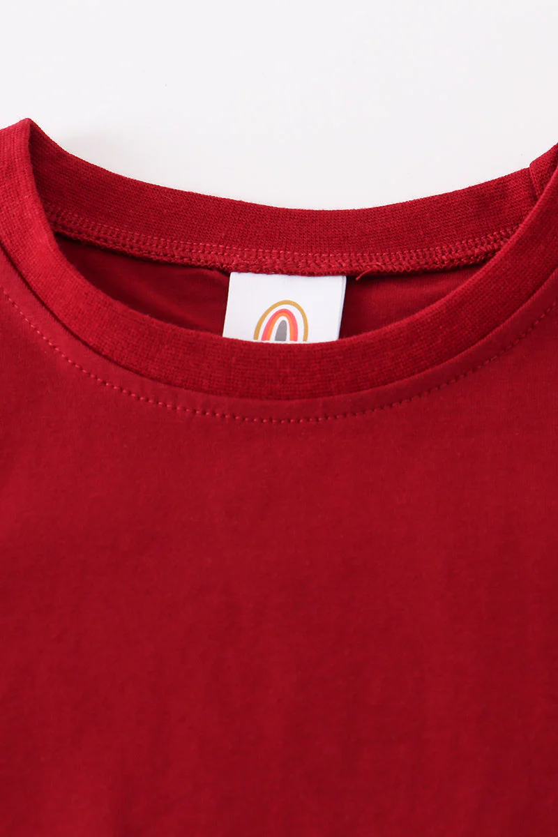 Maroon blank basic t-shirt Adult Kids and baby bubble - Image 7