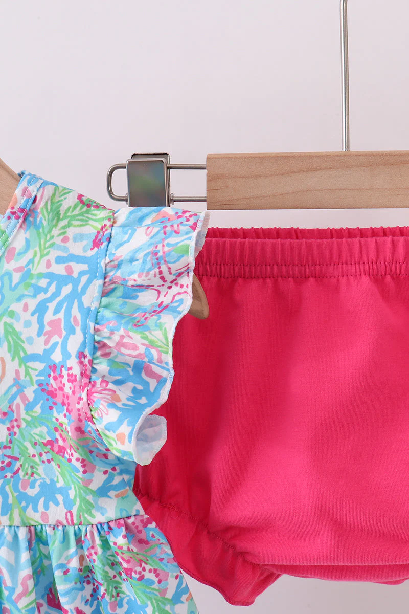 Mint island bloom ruffle bloomer set - Image 3