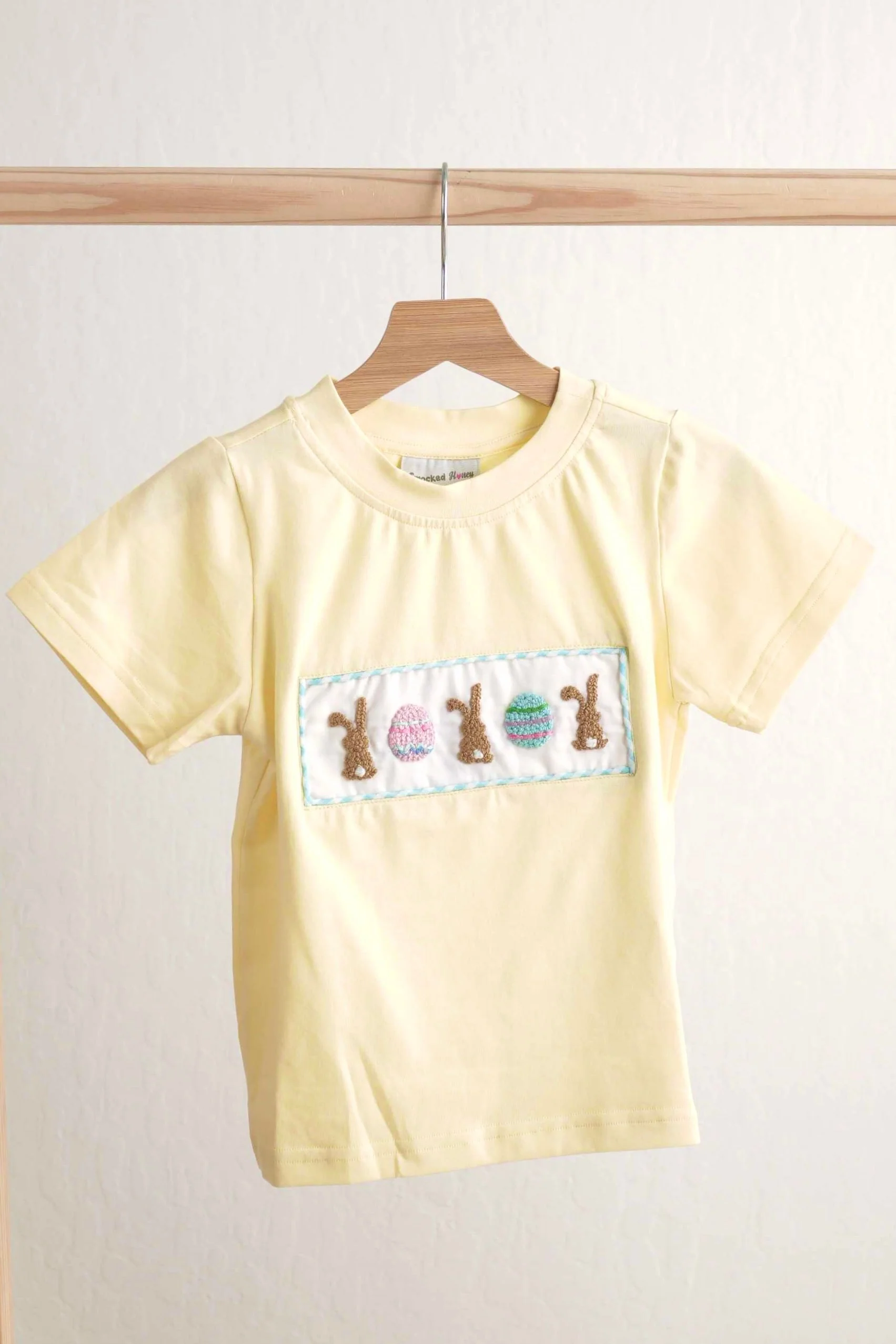 Mustard easter bunny egg french knot top - Image 3