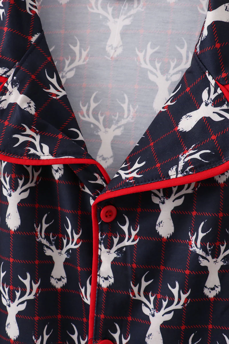 Navy deer print mom gown - Image 2