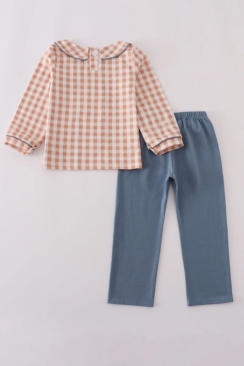 Orange gingham pants set - Image 5