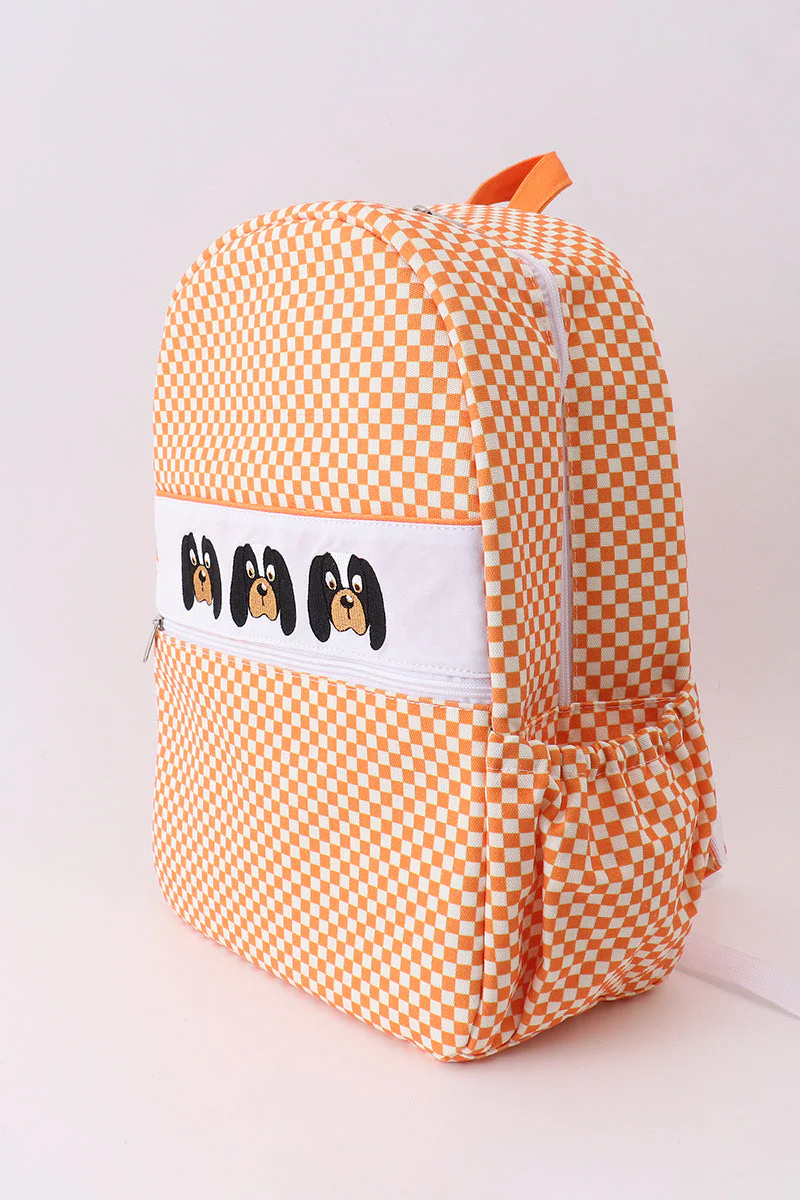 Orange Tennessee embroidery checkered backpack - Image 3