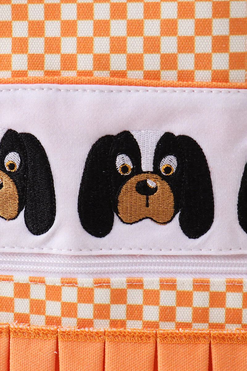 Orange Tennessee embroidery checkered ruffle backpack - Image 2