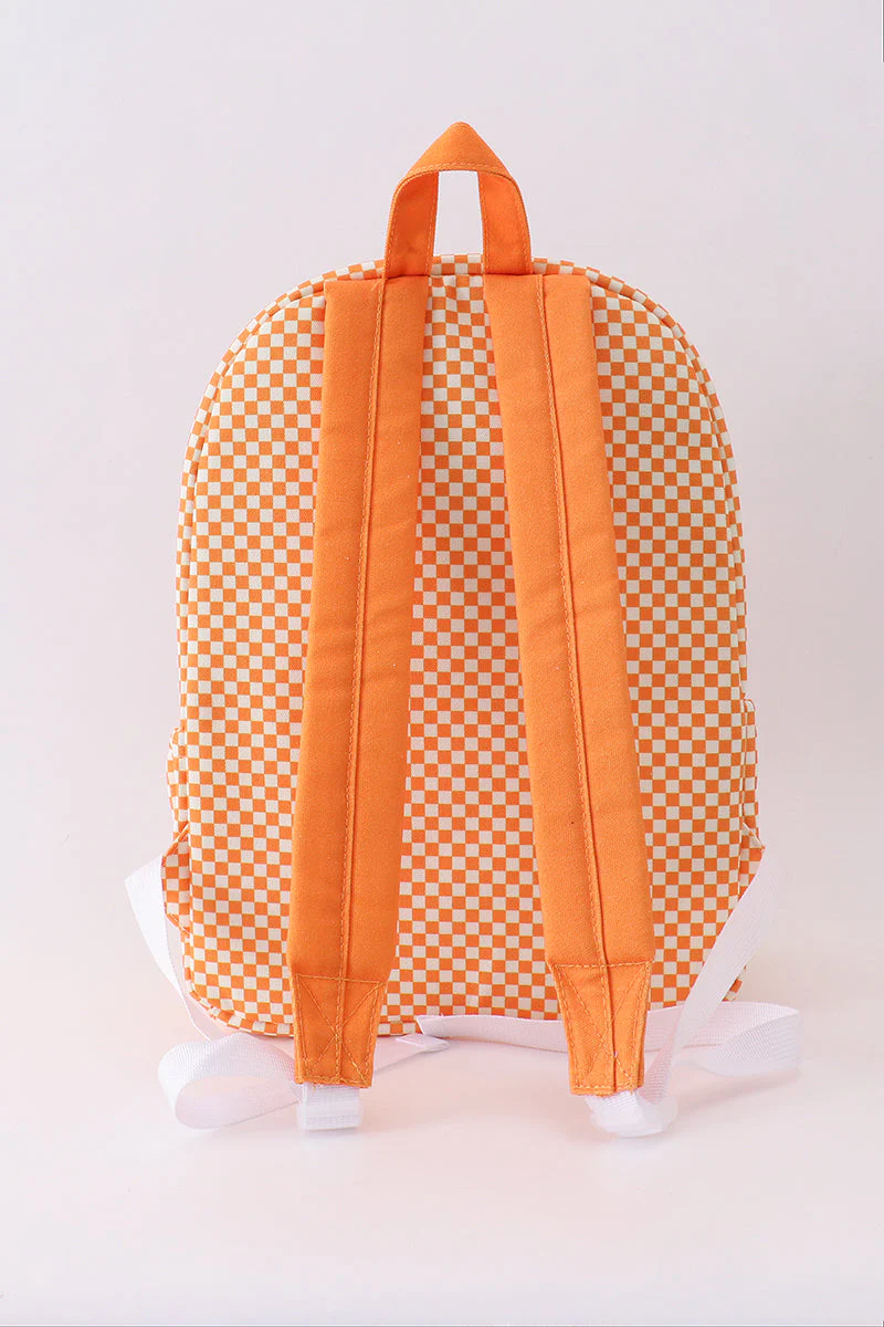 Orange Tennessee embroidery checkered ruffle backpack - Image 6