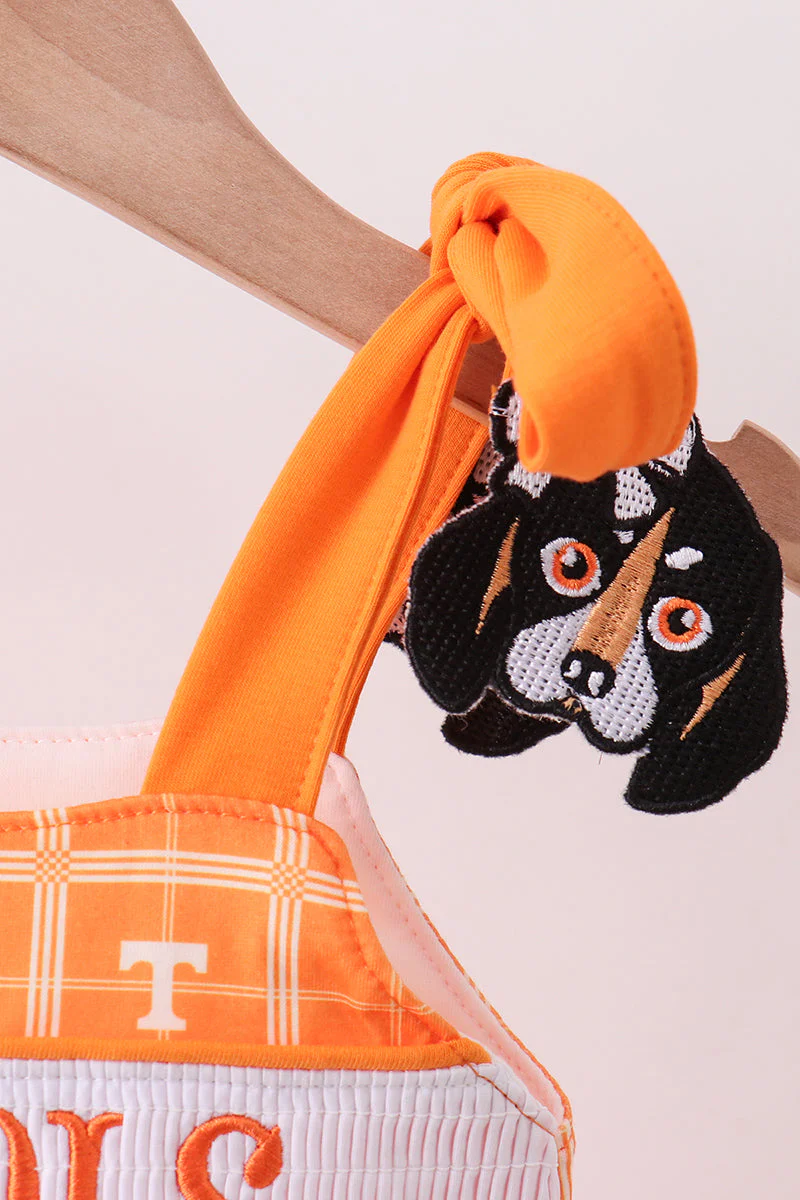 Orange Tennessee go vols embroidery plaid bubble - Image 2