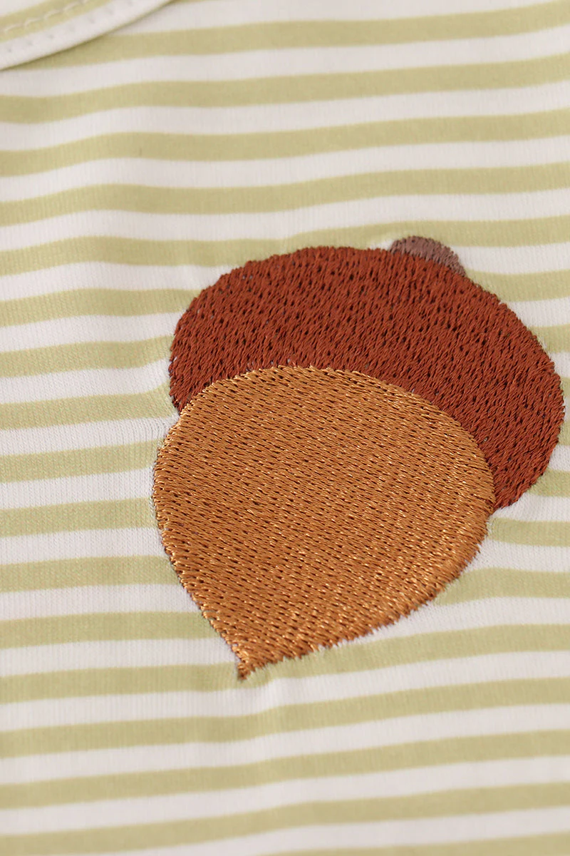 Pinecone embroidery stripe dress - Image 2
