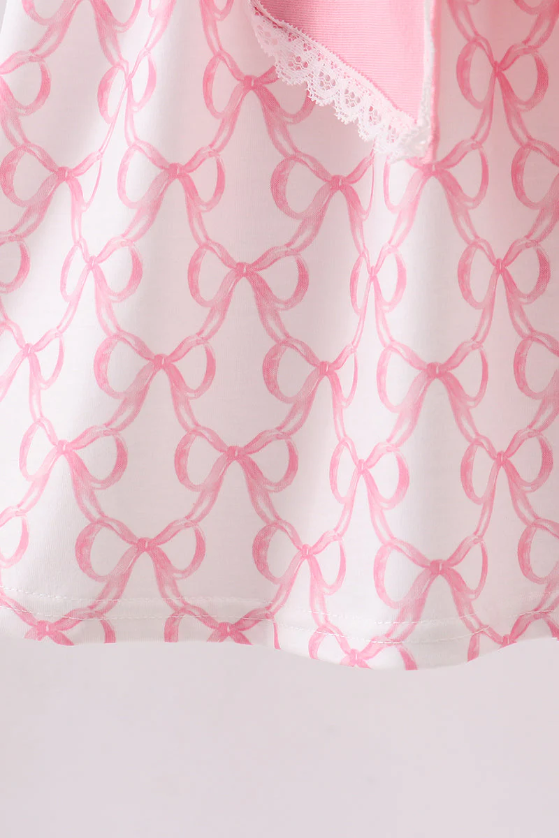 Pink bow ruffle dress - Image 4