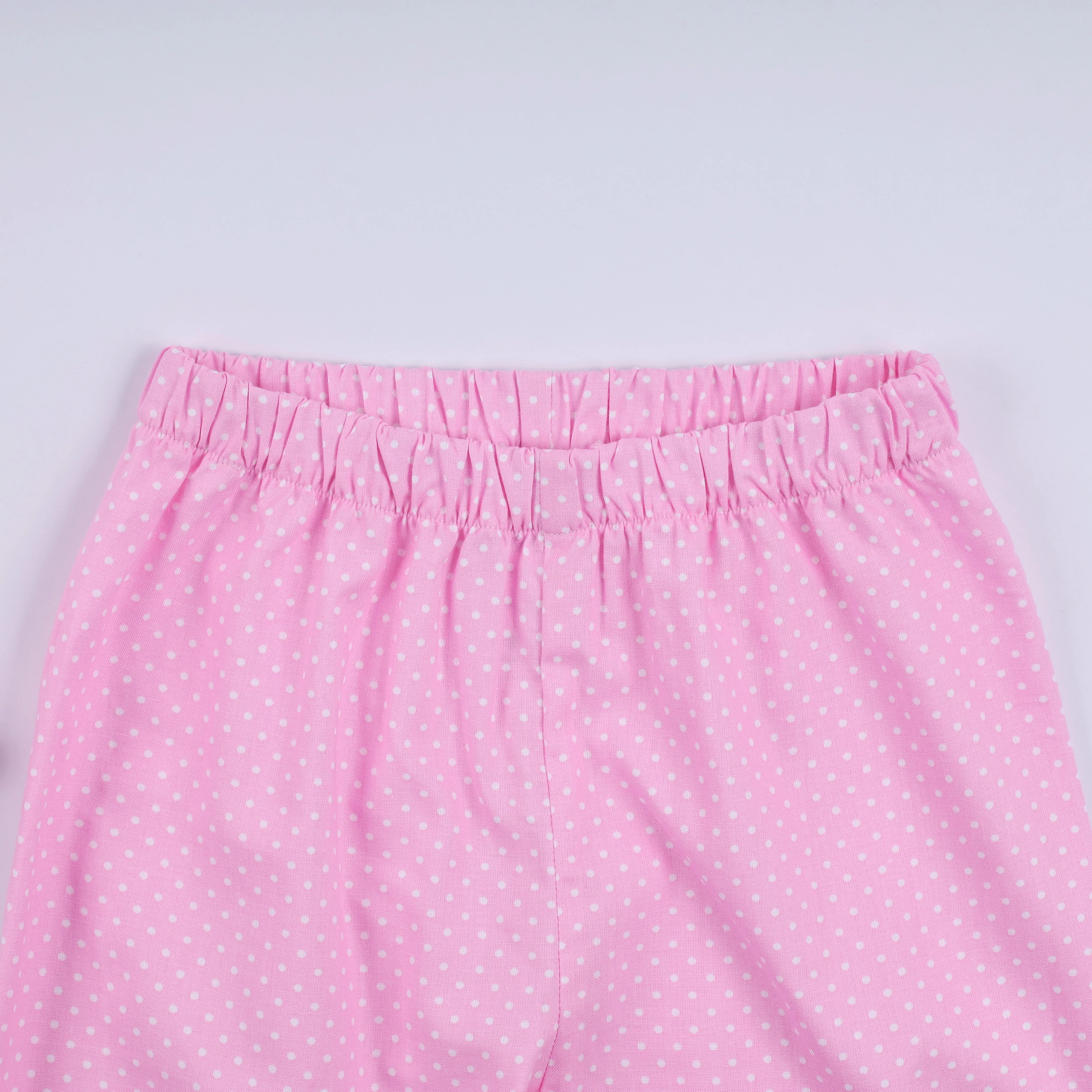 Pink character hand smocked dot ruffle pants set - Image 5