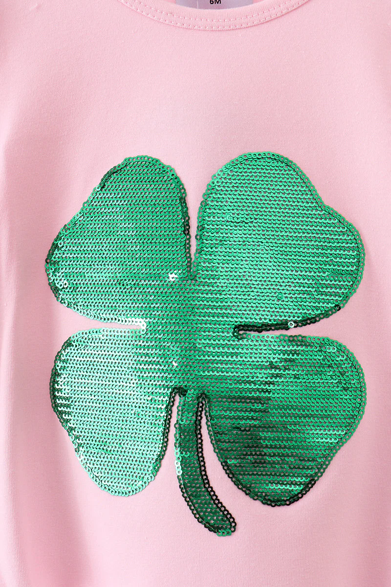 Pink clover glitter pants set - Image 7