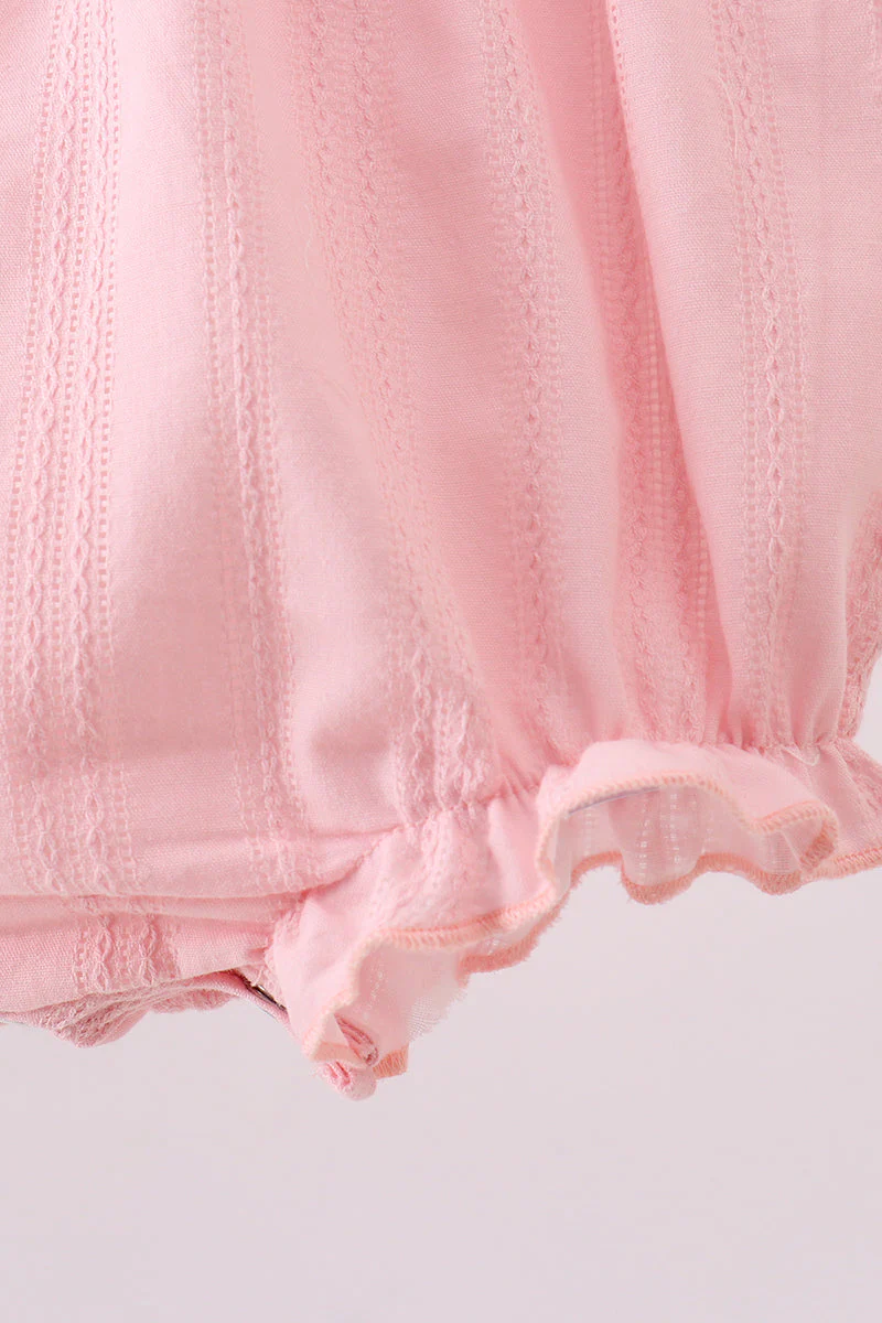 Pink cross jacquard embroidery ruffle bubble - Image 4