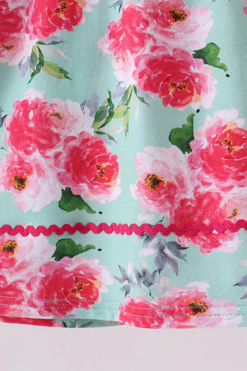 Pink floral I love Dad embroidery dress - Image 2