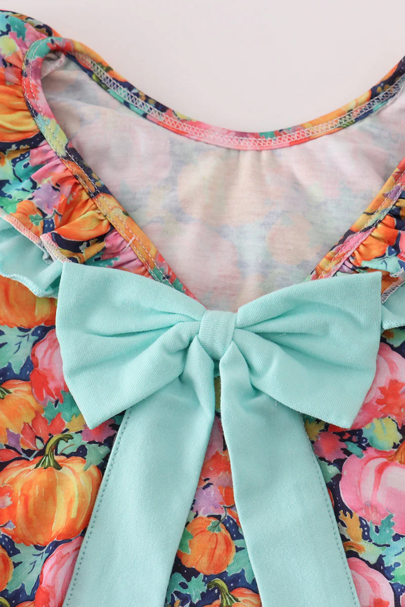 Pink pumpkin print ruffle bubble - Image 5