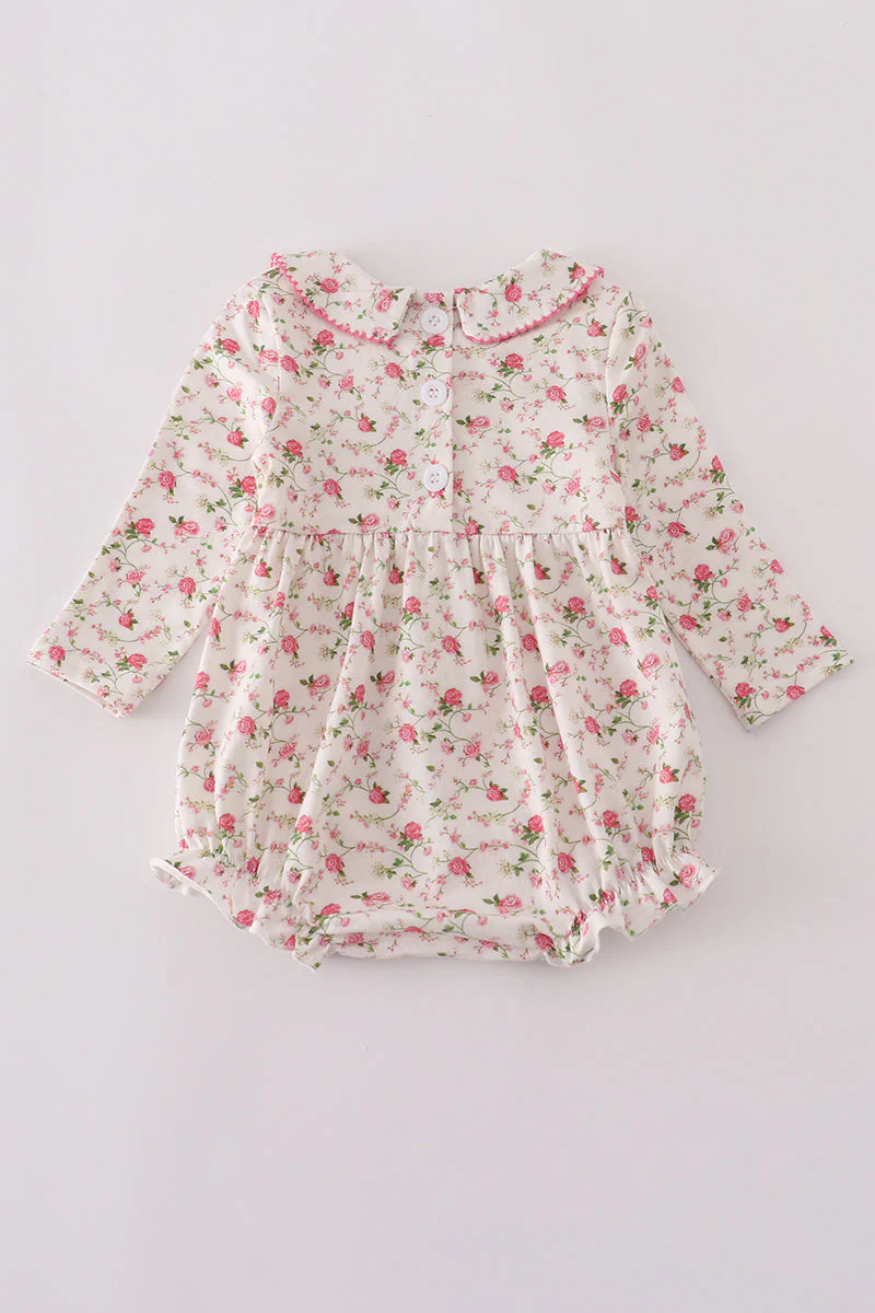 Pink rose hand smocked bubble - Image 5