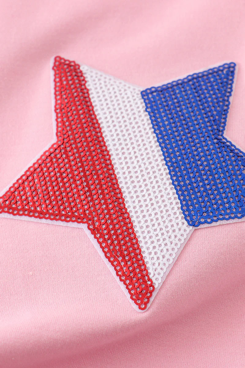 Pink star sequin mom&me top - Image 4