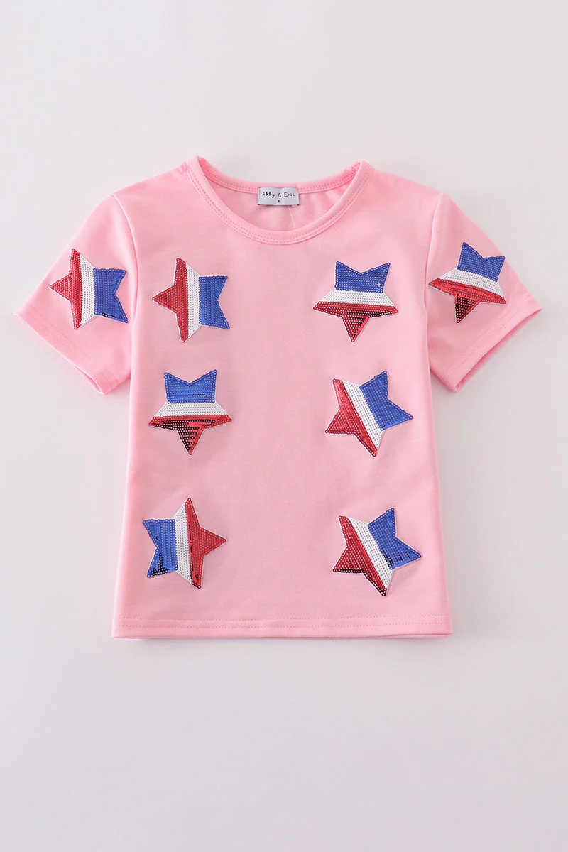 Pink star sequin mom&me top - Image 5