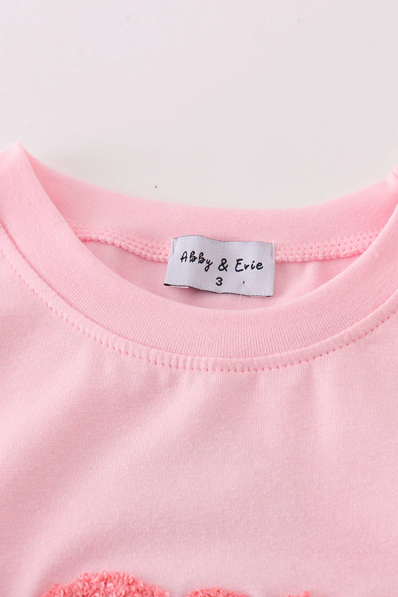 Pink valentine's day love french knot mom&me top - Image 4
