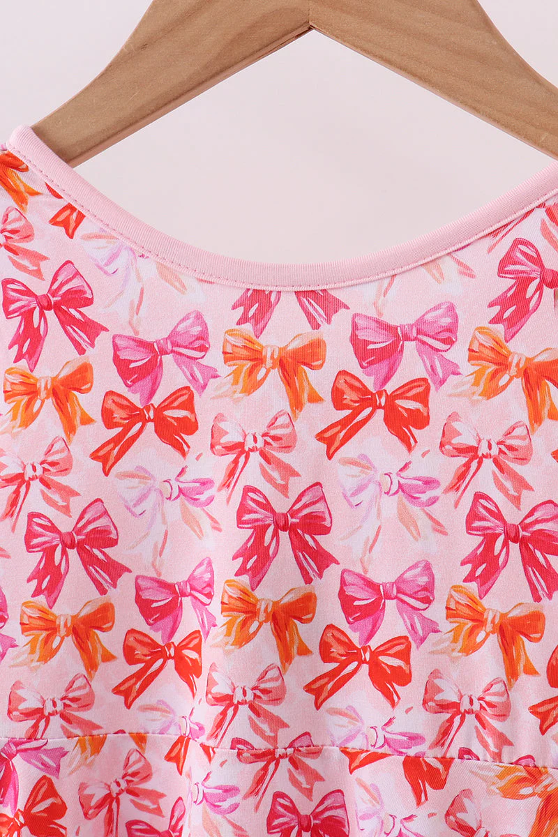 Premium berry blossom bows ruffle bamboo dress - Image 3