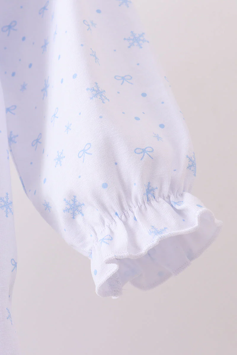 Premium blue snow bow embroidery bubble - Image 5