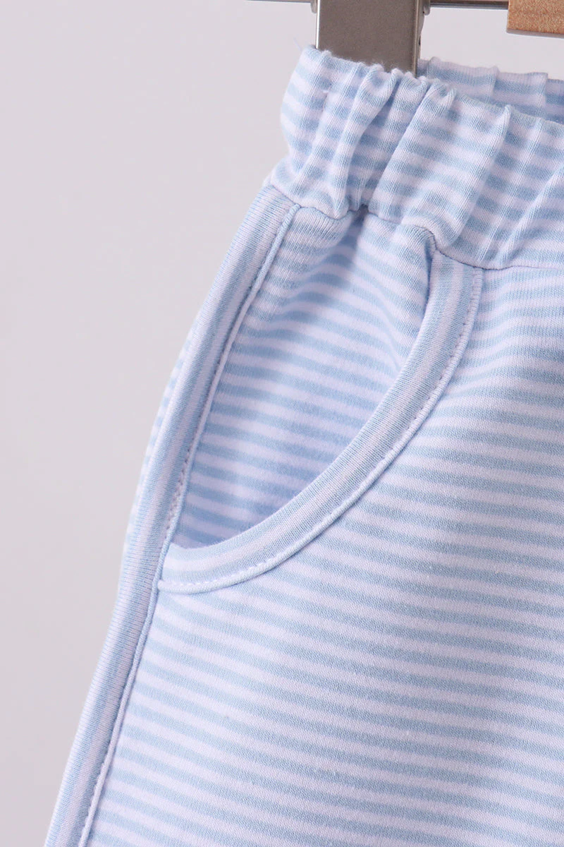 Premium Blue&white stripe bow shorts - Image 3