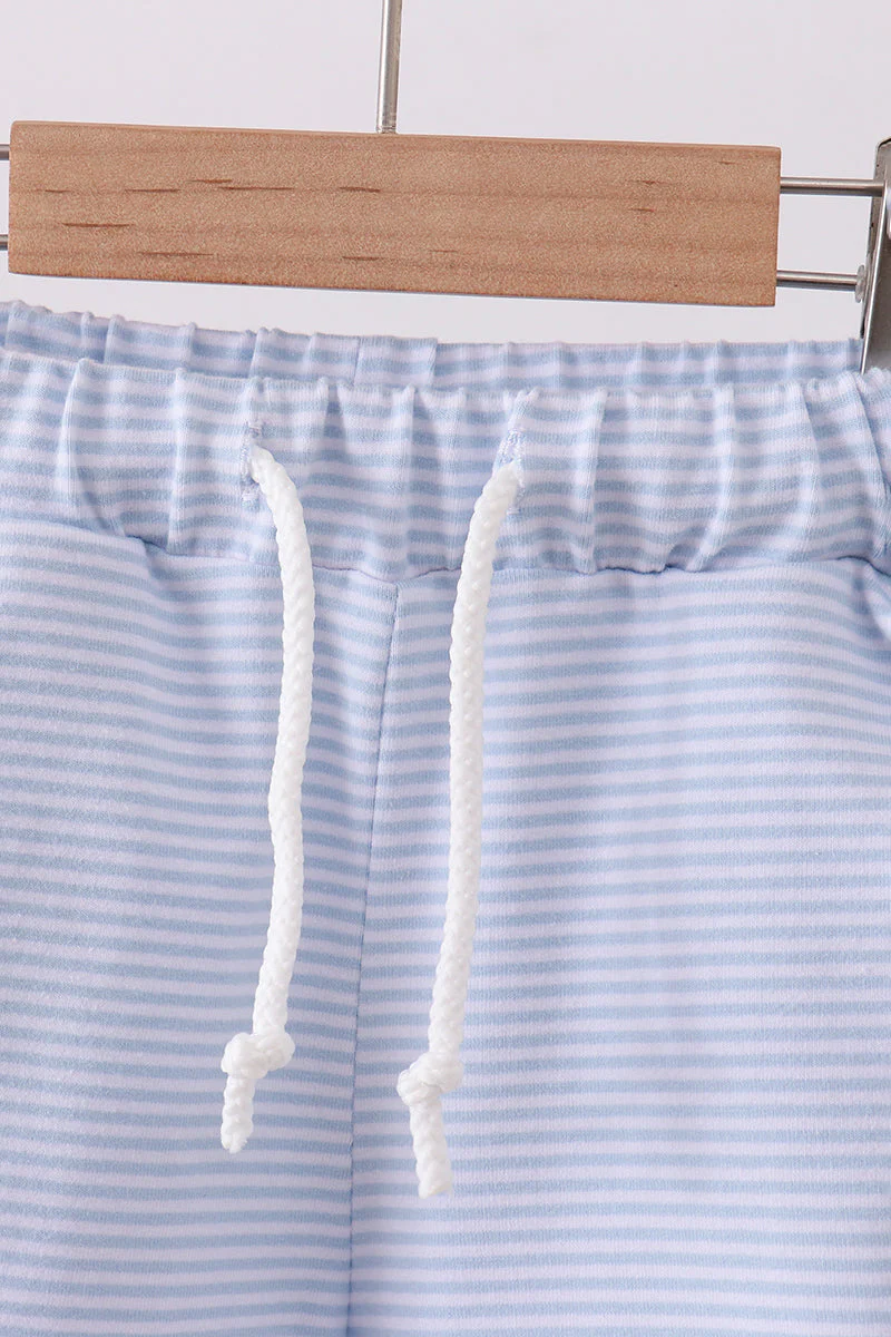 Premium Blue&white stripe drawstring shorts - Image 2