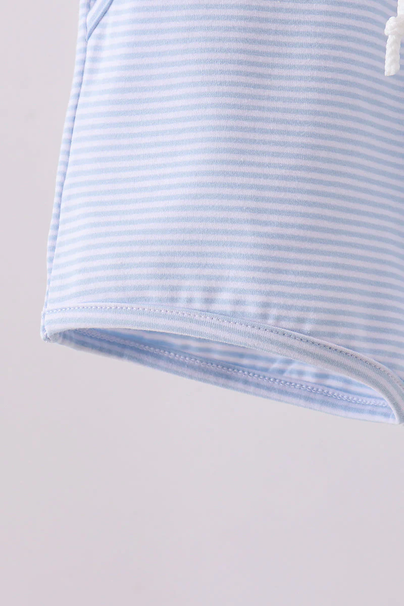 Premium Blue&white stripe drawstring shorts - Image 3