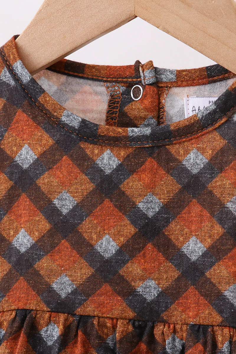 Premium brown plaid muslin bubble - Image 4